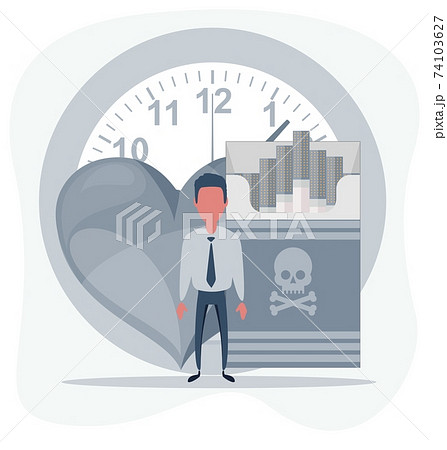 Time to Give Up Smoking. Sick man on the knees. flat style illustration 74103627