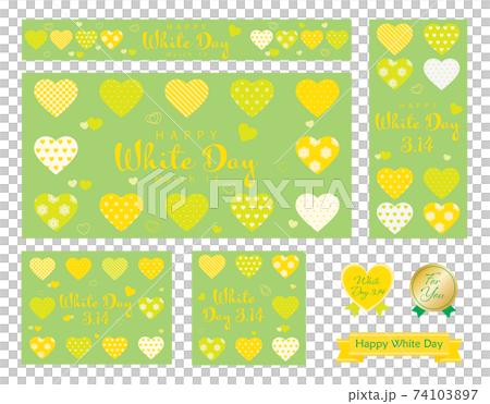Set of background images of various hearts on White Day Set of background images of various hearts on White Day 74103897