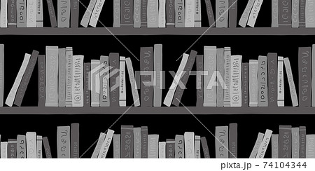 本棚のイラストパターンのイラスト素材