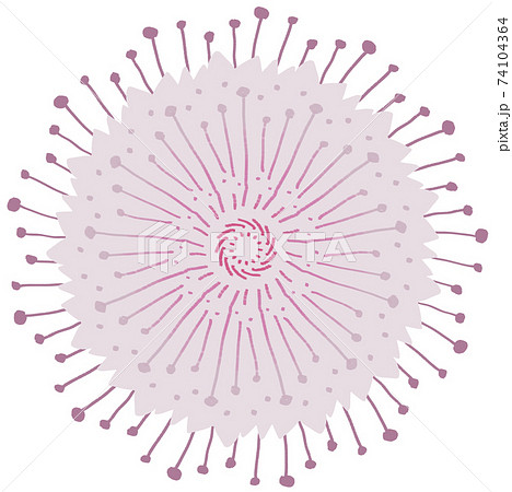 スパイク状の突起の付いたピンク色の花粉や埃のイメージ素材のイラスト素材