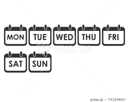 Calendar day icon set. Week day icon set. Vector illustration, flat design. 74104667