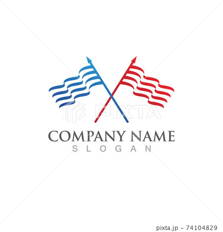 Race flag logo and symbol vector image 74104829
