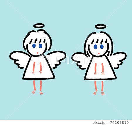 天使のイラスト 男の子と女の子のセットのイラスト素材 天使のイラスト 男の子と女の子のセットのイラスト素材
