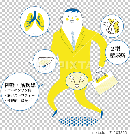 働ぎ盛りの基礎疾患説明図 イラスト 働ぎ盛りの基礎疾患説明図 イラスト 74105833