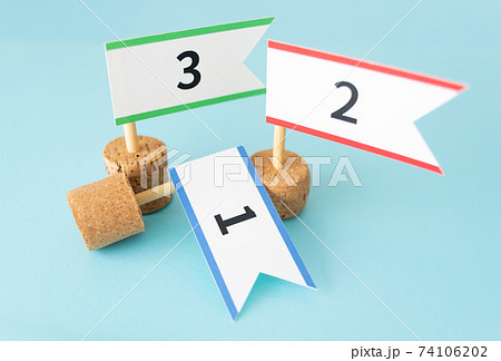 順位のフラッグ　1位　2位　3位　該当者なし 74106202