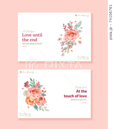 Facebook template with love blooming concept design for social media and online community watercolor vector illustration Facebook template with love blooming concept design for social media and online community watercolor vector illustration 74106761