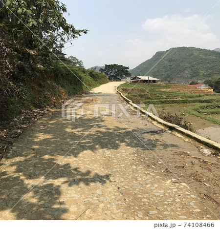 ベトナムのサパの自然と田舎の田園風景の写真素材