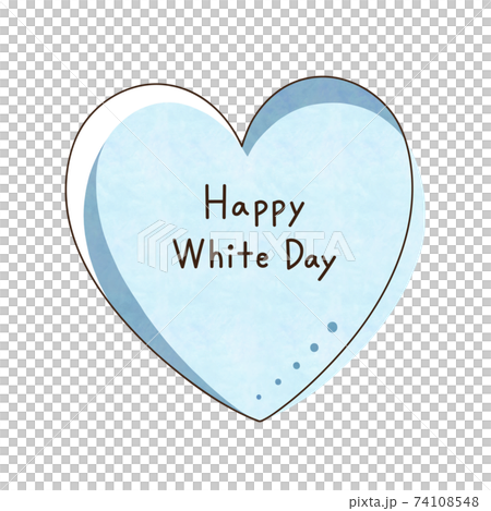 Light Blue Heart And Letters Happy White Day Stock Illustration