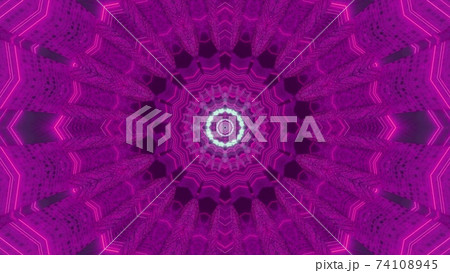 Abstract sci fi luminous geometric ornament 3d illustration 74108945
