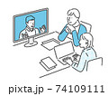 オンラインでミーティングをするビジネスパーソンのイメージイラスト素材 74109111