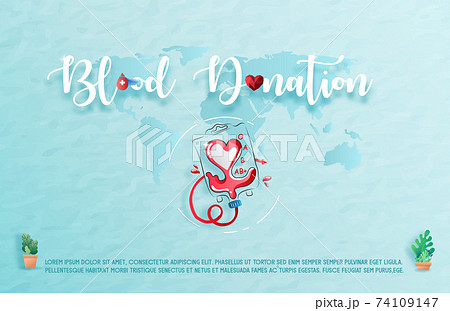 Blood donation design. Creative donor poster. Blood Donor banner. Red drop. Donation volunteer. Blood donation medical poster. Save human life concept. Vector illustration Blood donation design. Creative donor poster. Blood Donor banner. Red drop. Donation volunteer. Blood donation medical poster. Save human life concept. Vector illustration 74109147