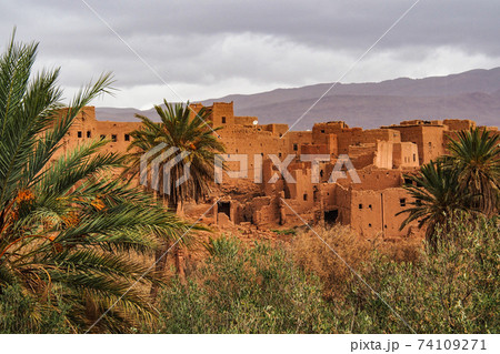 Landscape of the thousand kasbahs valley, Morocco Landscape of the thousand kasbahs valley, Morocco 74109271