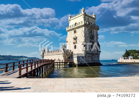 Belem Tower is a fortified tower located in the civil parish of Santa Maria de Belem in Lisbon, Portugal Belem Tower is a fortified tower located in the civil parish of Santa Maria de Belem in Lisbon, Portugal 74109272
