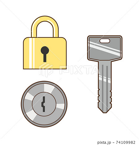 鍵と錠のイラストのイラスト素材