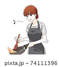 料理をする20代女性 74111396