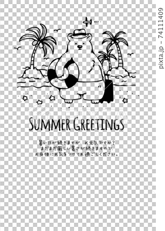 Loose polar bear summer greeting illustration card 74111409