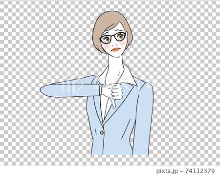 Hand sign BAD glasses office woman 74112379