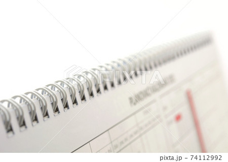 Closeup of a spiral calendar Closeup of a spiral calendar 74112992