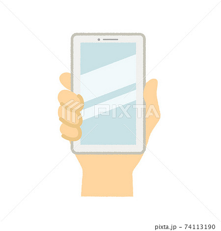 スマートフォンを持つ手のイラスト 74113190