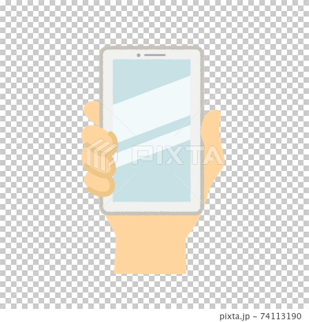 スマートフォンを持つ手のイラスト 74113190