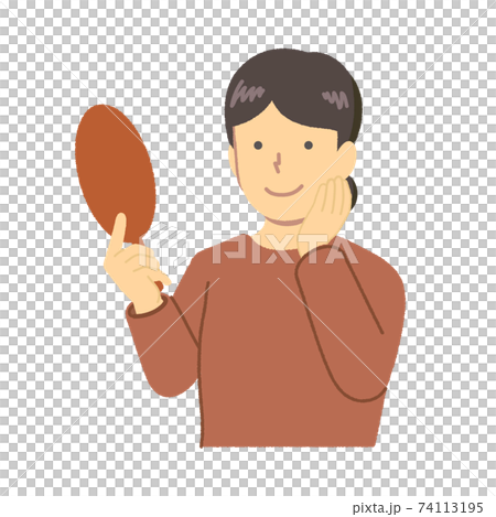 鏡を持つ女性のイラスト 74113195