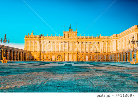 Royal Palace in Madrid (Palacio Real de Madrid) and Armory Squar 74113697