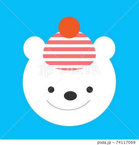 しましまオレンジ帽のホッキョクグマ Polar bear with orange beanie しましまオレンジ帽のホッキョクグマ Polar bear with orange beanie 74117069