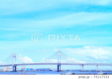 横浜市、横浜ベイブリッジとその周辺の風景 横浜市、横浜ベイブリッジとその周辺の風景 74117533