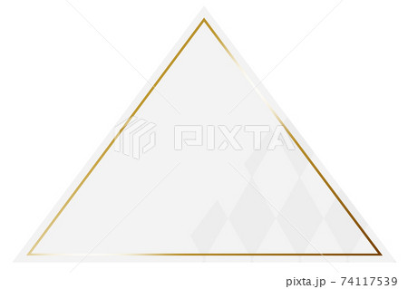 三角形のフレーム ホワイト&ゴールド 一部にダイヤパターン 横位置 三角形のフレーム ホワイト&ゴールド 一部にダイヤパターン 横位置 74117539