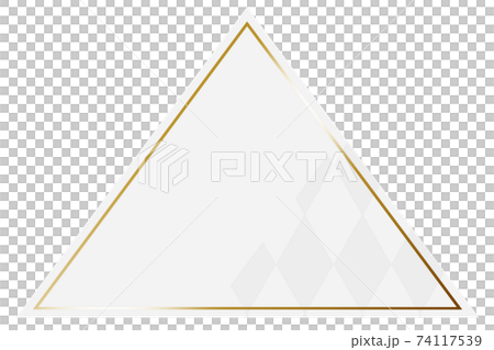 Triangular frame white & gold partly diamond pattern horizontal position Triangular frame white & gold partly diamond pattern horizontal position 74117539