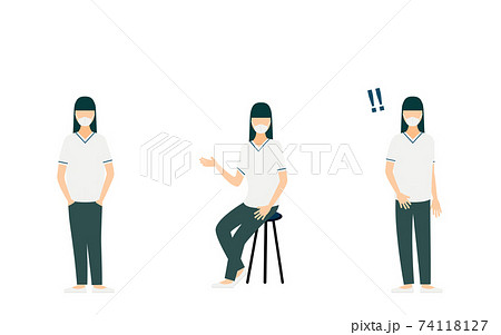看護師のポーズイラスト、3セット 74118127