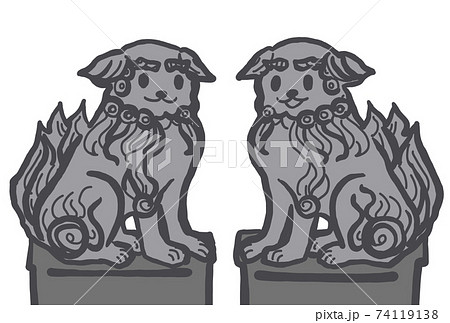 狛犬のかわいいイラスト 74119138