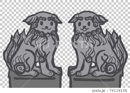 狛犬のかわいいイラスト 74119138