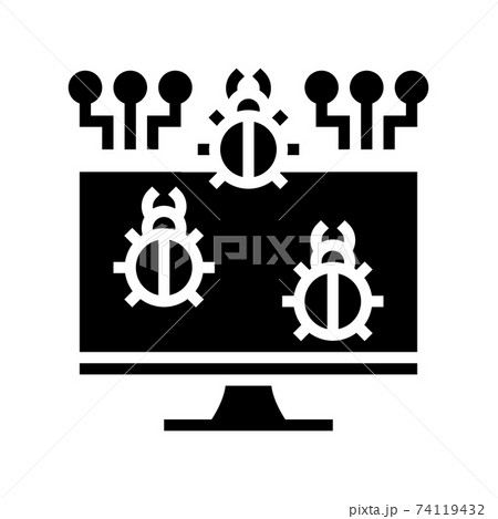 computer virus glyph icon vector illustration computer virus glyph icon vector illustration 74119432