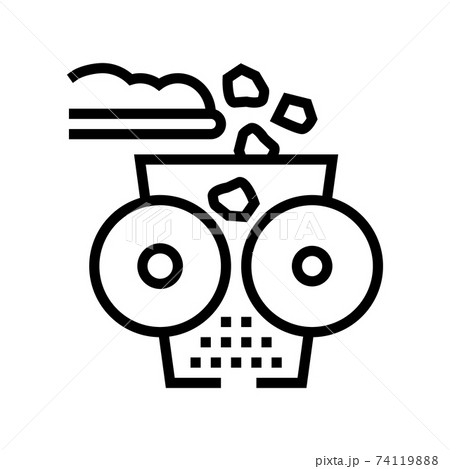 crushing stone machine line icon vector illustration crushing stone machine line icon vector illustration 74119888