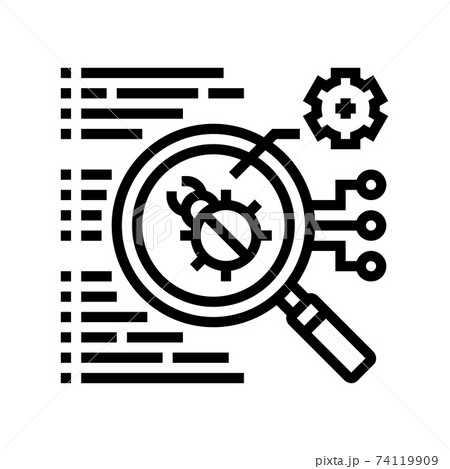 virus searching line icon vector illustration virus searching line icon vector illustration 74119909