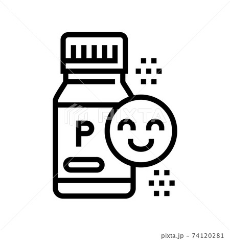 bottle with healthcare probiotics line icon vector illustration bottle with healthcare probiotics line icon vector illustration 74120281