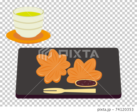 もみじまんじゅうのベクターイラスト　和菓子　 74120353