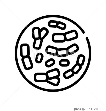 Bifidobacterium Probiotics Line Icon Vector のイラスト素材