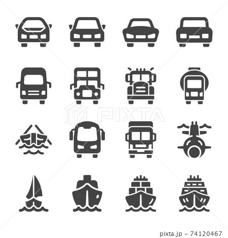 vehicle front icon set 74120467