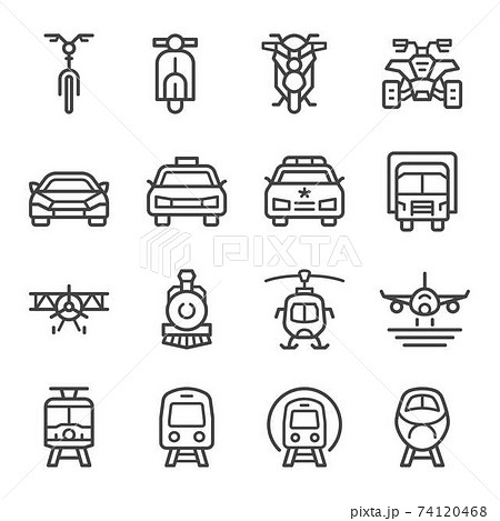 vehicle front line icon set 74120468