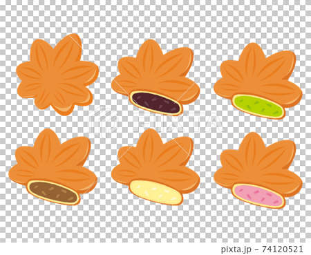 もみじまんじゅうのベクターイラスト 和菓子 のイラスト素材