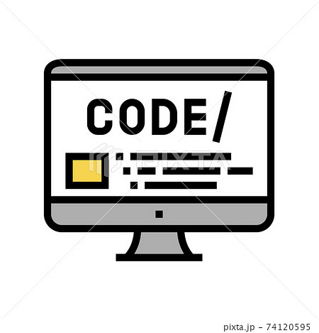 code on computer screen color icon vector illustration 74120595
