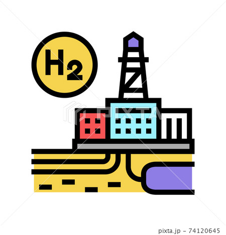 factory hydrogen color icon vector illustration factory hydrogen color icon vector illustration 74120645