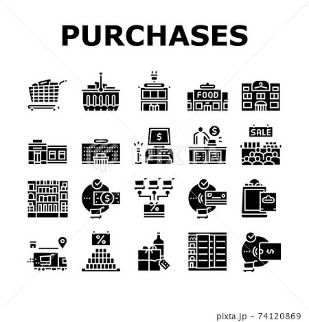 Purchases And Shopping Collection Icons Set Vector 74120869