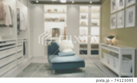 blurred closet in the room background 74123095
