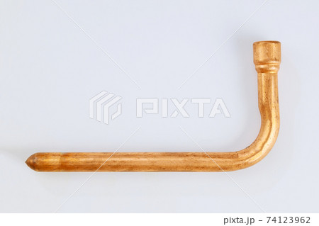 Stubout PEX Fitting, 1 2 x 8 in, Barb, Copper plumbing fitting isolated white background Stubout PEX Fitting, 1 2 x 8 in, Barb, Copper plumbing fitting isolated white background 74123962