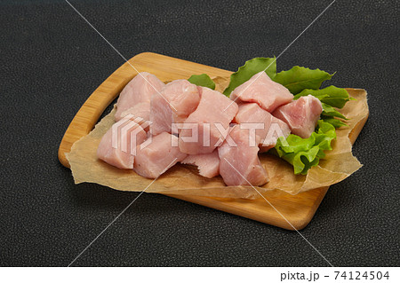 Raw fresh pork meat cube Raw fresh pork meat cube 74124504