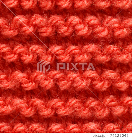 Red knitted fabric seamless pattern for borderless fill. 74125042