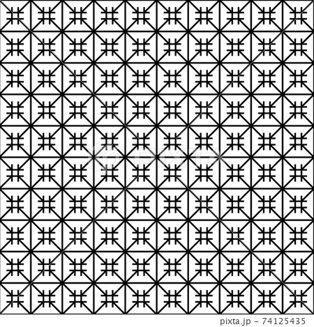 Seamless traditional Japanese ornament Kumiko.Black color lines. 74125435
